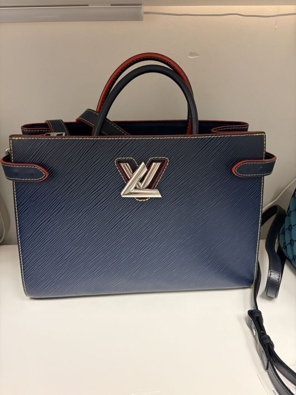 Louis Vuitton Twist Tote Epi Navy Leather